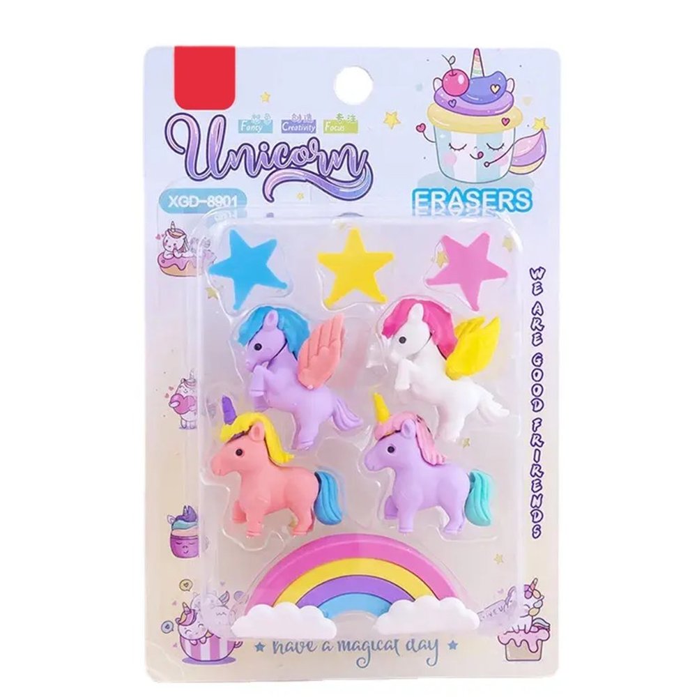 Rainbow Pentagon Eraser in Unicorn for Schooling Students